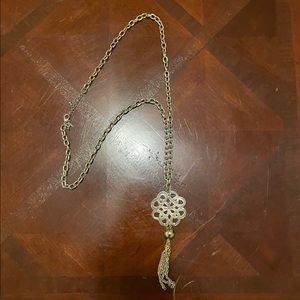 Long Gold Tassel Necklace
